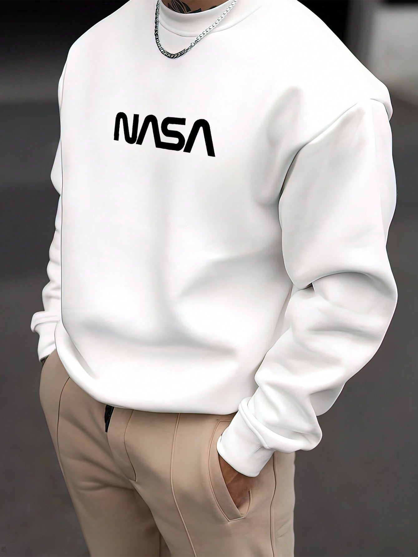 Manfinity Homme Men'S Loose Fit Letter Print Long Sleeve Vintage Going Out Sweatshirt, Friends